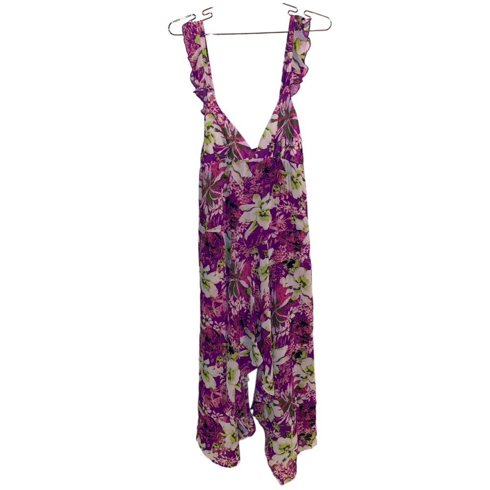 Victorias secret floral low cut beach handkerchief dress bikini coverup size M - Picture 1 of 5